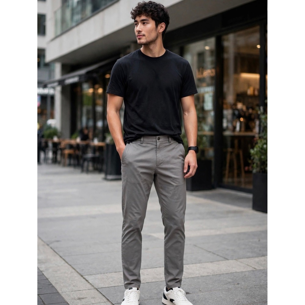 Lululemon Commission Pant Slim 32 Grey Cotton Blend Chino Trousers LM5ABYS